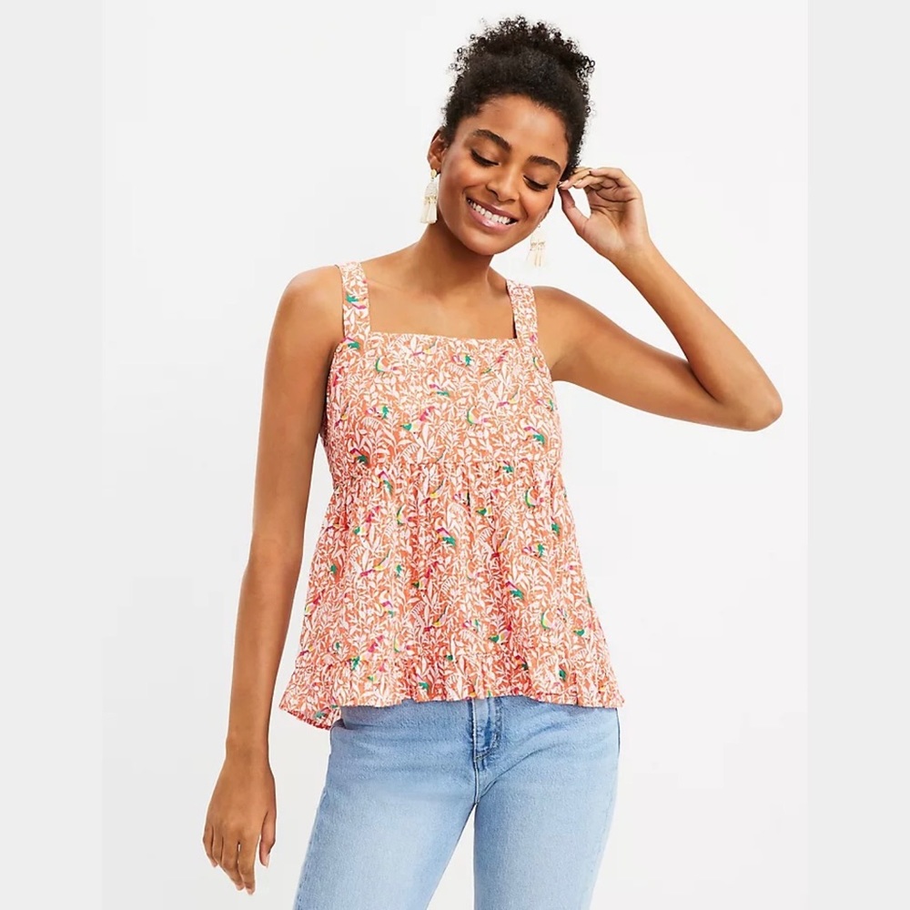 Loft Women's Bird Tie Back Peplum Cami 6